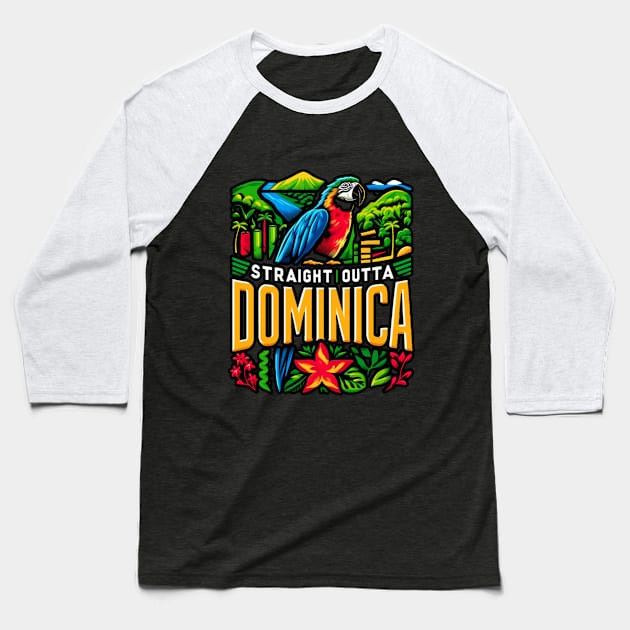 Straight Outta Dominica Baseball T-Shirt by Straight Outta Styles